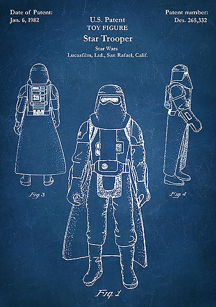 Патент на героя Star Wars - Star Trooper, 1985г