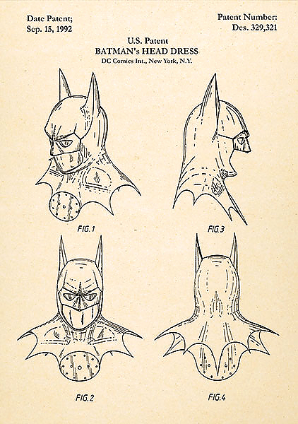 Патент на маску Бетмена, 1992г
