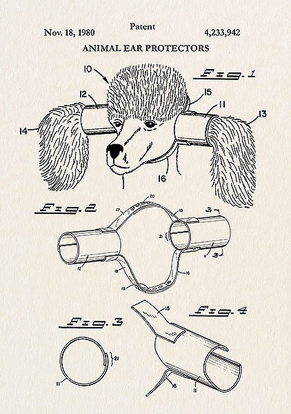 Патент на протектор ушей для собак, 1980г