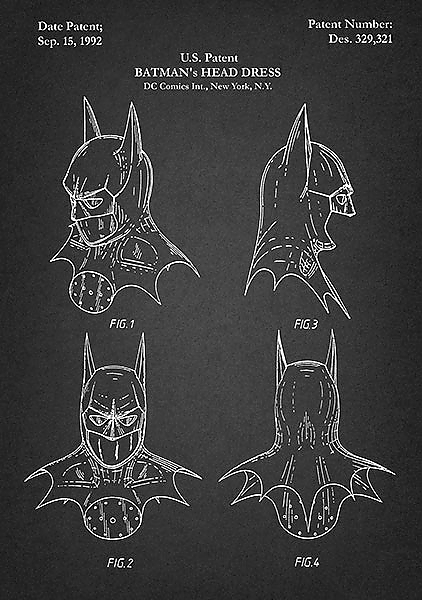 Патент на маску Бетмена, 1992г