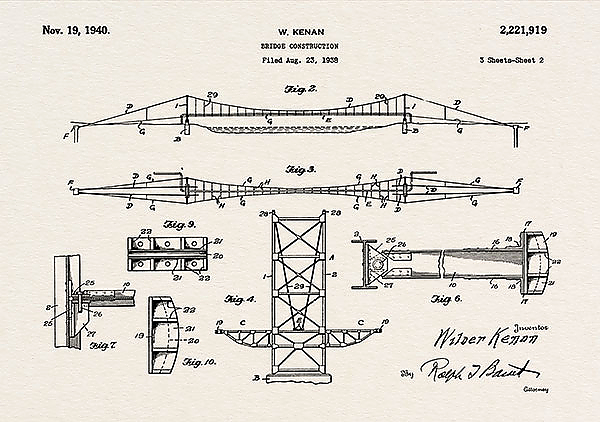 Патент на конструкцию моста 2, 1940г