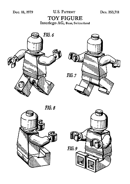 Патент на игровую фигуру LEGO, 1979г