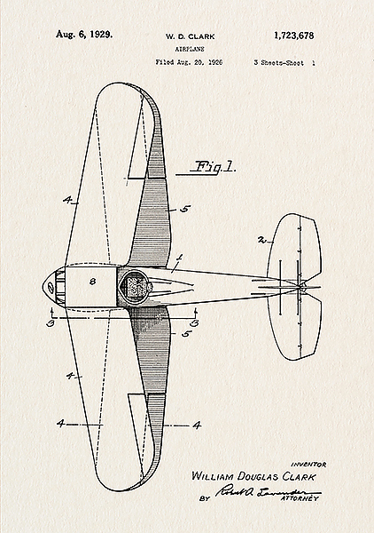 Патент на аэроплан, 1929г