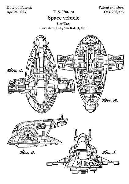 Патент на космический корабль, Star Wars, 1983г