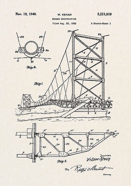 Патент на конструкцию моста, 1940г
