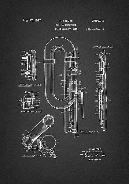 Патент на саксофон 3, 1937г