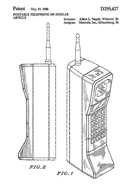 Патент на портативный телефон Motorola, 1988г