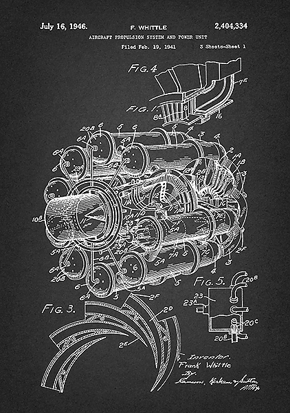 Патент на двигательную систему самолета, 1946г