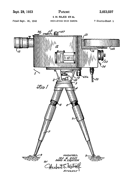 Патент на высокоскоростную камеру, 1953г