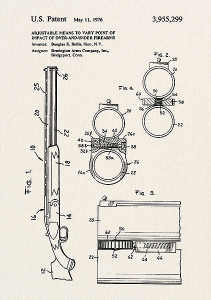 Патент на дробовик Remington, 1976г