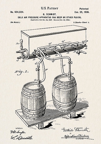 Патент на разливной аппарат для пива, 1900г