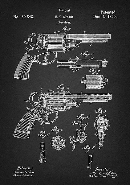 Патент на револьвер, 1860г
