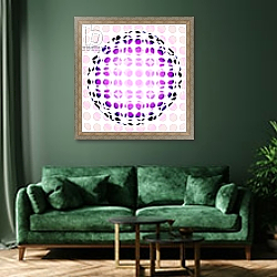 «Orb, 2015,digital» в интерьере зеленой гостиной над диваном «Orb, 2015,digital» в интерьере зеленой гостиной над диваном