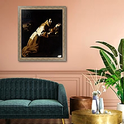 «St. Francis in Meditation, 1639» в интерьере классической гостиной над диваном «St. Francis in Meditation, 1639» в интерьере классической гостиной над диваном