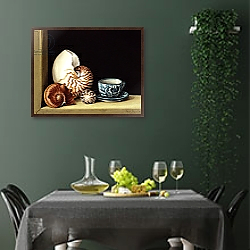 «Still life with Nautilus, 1998» в интерьере классической кухни у двери «Still life with Nautilus, 1998» в интерьере классической кухни у двери