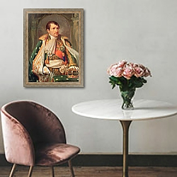 «Napoleon I King of Italy, c.1805-10» в интерьере в классическом стиле над креслом «Napoleon I King of Italy, c.1805-10» в интерьере в классическом стиле над креслом