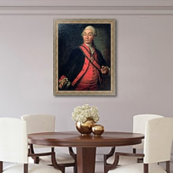 «Portrait of Field Marshal Generalissimo, Count Aleksandr Vasilievich Suvorov, 1786» в интерьере столовой в классическом стиле «Portrait of Field Marshal Generalissimo, Count Aleksandr Vasilievich Suvorov, 1786» в интерьере столовой в классическом стиле