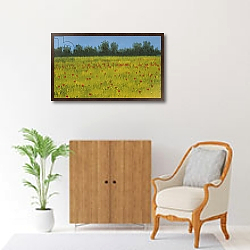 «Yellow Field with Poppies, 2002» в интерьере классической гостиной над диваном «Yellow Field with Poppies, 2002» в интерьере классической гостиной над диваном
