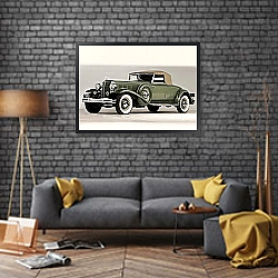 «Chrysler CL Imperial Convertible Roadster by LeBaron '1932» в интерьере столовой в стиле ретро «Chrysler CL Imperial Convertible Roadster by LeBaron '1932» в интерьере столовой в стиле ретро