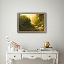 «The Mountain Torrent, c.1820-30» в интерьере в классическом стиле над столом «The Mountain Torrent, c.1820-30» в интерьере в классическом стиле над столом