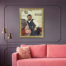 «Portrait of Konstantin Korovin, 1891» в интерьере в классическом стиле в синих тонах «Portrait of Konstantin Korovin, 1891» в интерьере в классическом стиле в синих тонах