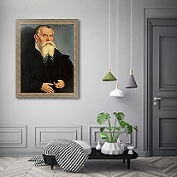 «Portrait of Lucas Cranach the Elder 1550» в интерьере коридора в классическом стиле «Portrait of Lucas Cranach the Elder 1550» в интерьере коридора в классическом стиле