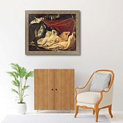 «Venus and the Graces Surprised by a Mortal» в интерьере в классическом стиле над комодом «Venus and the Graces Surprised by a Mortal» в интерьере в классическом стиле над комодом