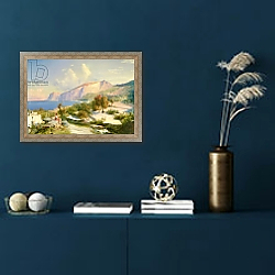 «The Marina Grande, Capri, c.1829» в интерьере в классическом стиле в синих тонах «The Marina Grande, Capri, c.1829» в интерьере в классическом стиле в синих тонах