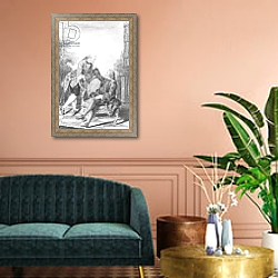 «Denis Diderot and Melchior, baron de Grimm» в интерьере классической гостиной над диваном «Denis Diderot and Melchior, baron de Grimm» в интерьере классической гостиной над диваном