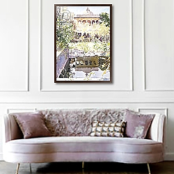 «Forgotten Palace, Udaipur, 1999» в интерьере гостиной в бордовых тонах «Forgotten Palace, Udaipur, 1999» в интерьере гостиной в бордовых тонах