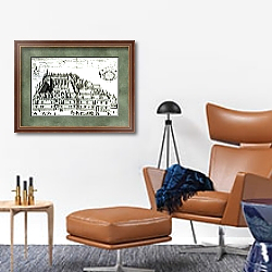 «All Souls College, Oxford University, 1675» в интерьере кабинета с кожаным креслом «All Souls College, Oxford University, 1675» в интерьере кабинета с кожаным креслом