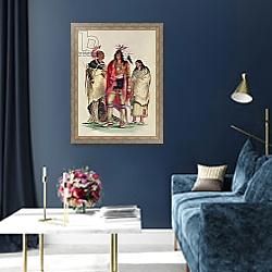 «North American Indians, c.1832» в интерьере в классическом стиле в синих тонах «North American Indians, c.1832» в интерьере в классическом стиле в синих тонах