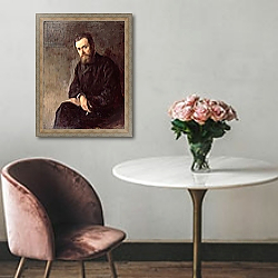 «Portrait of Gleb I. Uspensky 1884» в интерьере в классическом стиле над креслом «Portrait of Gleb I. Uspensky 1884» в интерьере в классическом стиле над креслом