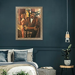 «Daydreaming; Le Reve Eveille - Droom bij Wake, c.1926-27» в интерьере классической гостиной с зеленой стеной над диваном «Daydreaming; Le Reve Eveille - Droom bij Wake, c.1926-27» в интерьере классической гостиной с зеленой стеной над диваном