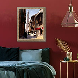 «A Street in Cairo,» в интерьере спальни с акцентной стеной «A Street in Cairo,» в интерьере спальни с акцентной стеной