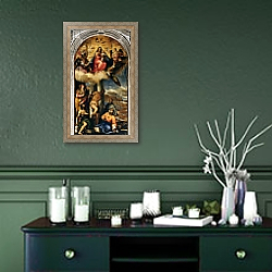 «Virgin and Child with angel musicians and Saints» в интерьере столовой в классическом стиле «Virgin and Child with angel musicians and Saints» в интерьере столовой в классическом стиле