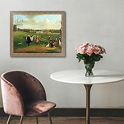«Leak Okeover, Rev. John Allen and Captain Chester at Okeover Hall, Staffordshire, c. 1785» в интерьере в классическом стиле над креслом «Leak Okeover, Rev. John Allen and Captain Chester at Okeover Hall, Staffordshire, c. 1785» в интерьере в классическом стиле над креслом