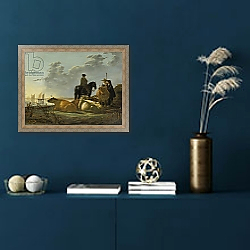 «Peasants and Cattle by the River Merwede, c.1655-60» в интерьере классической гостиной над диваном «Peasants and Cattle by the River Merwede, c.1655-60» в интерьере классической гостиной над диваном