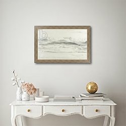 «Mountain Panorama in Wales - Cader Idris» в интерьере в классическом стиле над столом «Mountain Panorama in Wales - Cader Idris» в интерьере в классическом стиле над столом