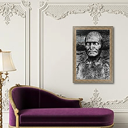 «Stone figure of a bald man, French» в интерьере в классическом стиле над банкеткой «Stone figure of a bald man, French» в интерьере в классическом стиле над банкеткой