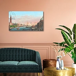 «View of the Grand Canal, Venice, with the Palazzo Ducale and the Salute» в интерьере в классическом стиле в светлых тонах «View of the Grand Canal, Venice, with the Palazzo Ducale and the Salute» в интерьере в классическом стиле в светлых тонах