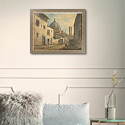 «A Street in Florence with the Duomo and Campanile in the Background» в интерьере в классическом стиле в светлых тонах «A Street in Florence with the Duomo and Campanile in the Background» в интерьере в классическом стиле в светлых тонах