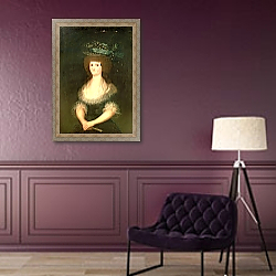 «Portrait of Queen Maria Luisa wife of King Charles IV of Spain 2» в интерьере в классическом стиле в фиолетовых тонах «Portrait of Queen Maria Luisa wife of King Charles IV of Spain 2» в интерьере в классическом стиле в фиолетовых тонах