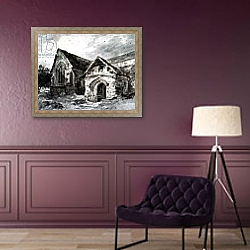 «Porch and Transept of a Church, c.1850-11» в интерьере в классическом стиле в фиолетовых тонах «Porch and Transept of a Church, c.1850-11» в интерьере в классическом стиле в фиолетовых тонах