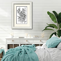 «Bilberry, whortleberry or Vaccinium myrtillus engraving» в интерьере спальни в стиле прованс с голубыми деталями «Bilberry, whortleberry or Vaccinium myrtillus engraving» в интерьере спальни в стиле прованс с голубыми деталями