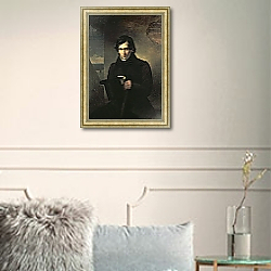 «Portrait of the Russian author Nestor Kukolnik, 1836» в интерьере в классическом стиле в светлых тонах «Portrait of the Russian author Nestor Kukolnik, 1836» в интерьере в классическом стиле в светлых тонах