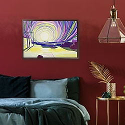 «Whirling Sunrise, La Rocque, 2003» в интерьере спальни с акцентной стеной «Whirling Sunrise, La Rocque, 2003» в интерьере спальни с акцентной стеной