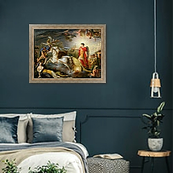 «Allegory of the Surrender of Ulm, 20th October 1805» в интерьере классической спальни с темными стенами «Allegory of the Surrender of Ulm, 20th October 1805» в интерьере классической спальни с темными стенами