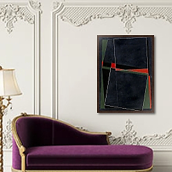 «Blacknoll: Reciprocal Forms with Red and Green» в интерьере в классическом стиле в синих тонах «Blacknoll: Reciprocal Forms with Red and Green» в интерьере в классическом стиле в синих тонах
