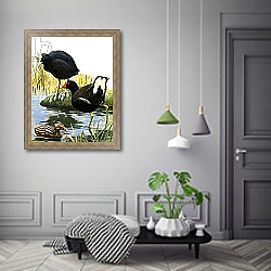«Birds of our Lakes and Rivers: Coot and Moorhen» в интерьере коридора в классическом стиле «Birds of our Lakes and Rivers: Coot and Moorhen» в интерьере коридора в классическом стиле